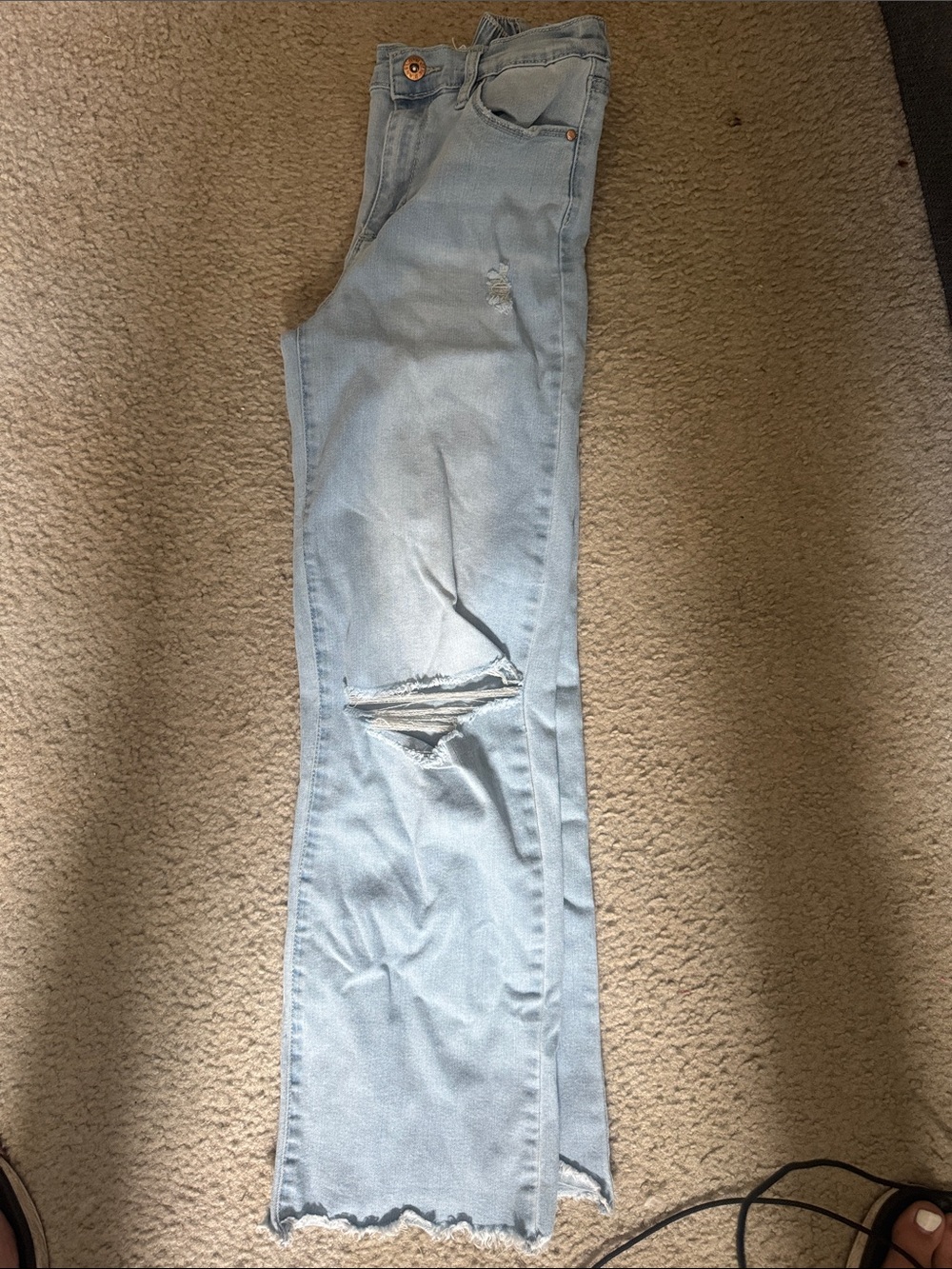 Light Blue Kids Distressed Skinny Jeans